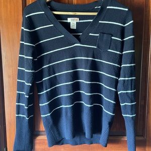 Navy and white stripped large sweater